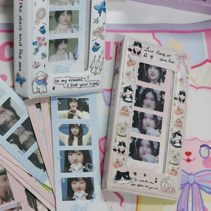 INS Style Empat Grid 4 Potongan Album Foto Kartu Koleksi Buku Idola Kartu Foto Binder 4 Grid Penyimp