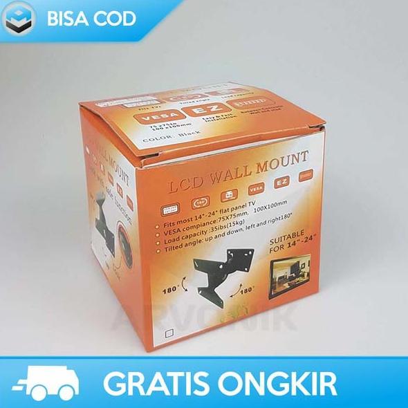 HOT DEALS PENYANGGA TV MUDAH DIATUR BESI BRACKET ADJUSTABLE MONITOR 24 INCH W24