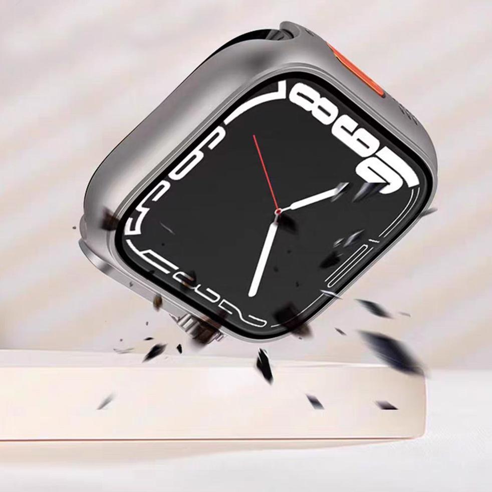 pengiriman cepat Tempered Glass PC Case Apple Watch Model Upgrade To IWatch Ultra 3 2 49mm 40mm Seri