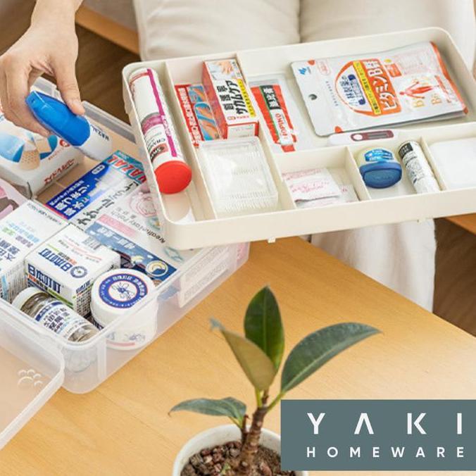 YAKIKotak Obat First Aid P3K Simple Storage Perapi Organizer Estetik