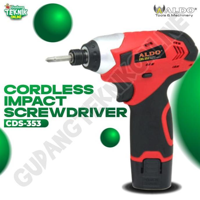 GRASSSTEKNO Mesin Bor Cordless Impact Screwdriver ALDO CDS-353 / BOR BATERAI PLUS Cordless Impact Sc