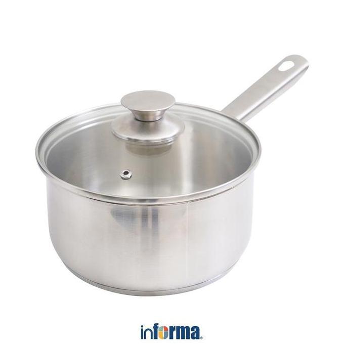 Informa Cooking Color 18 cm Lincoln Panci Saucepan Dengan Tutup Masak Air Wadah Sayur Tempat Rebus A