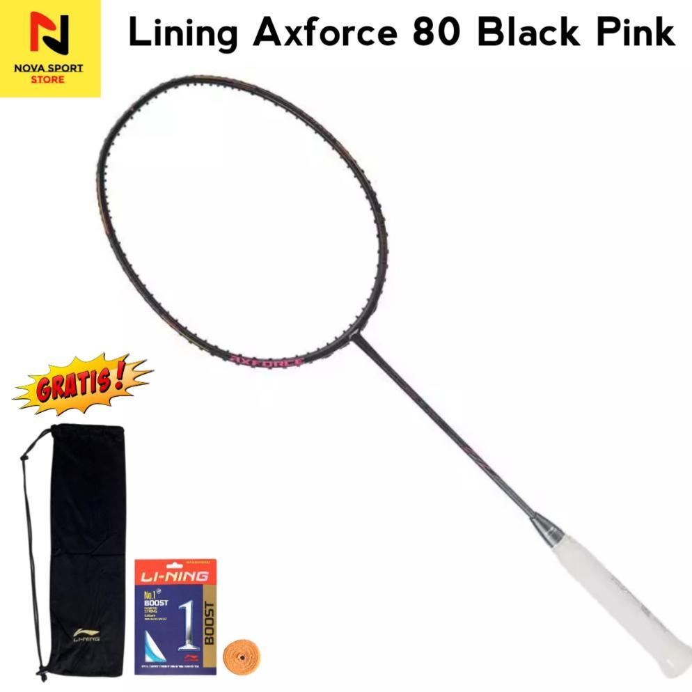 Lining Raket Badminton Ax Force 80 Black Pink
