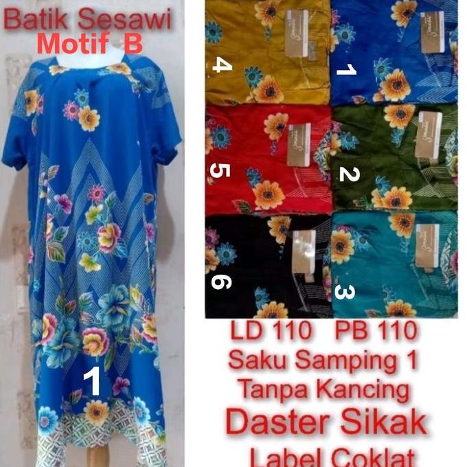 Daster Sikak Ld 110Cm Batik Sesawi Label Coklat