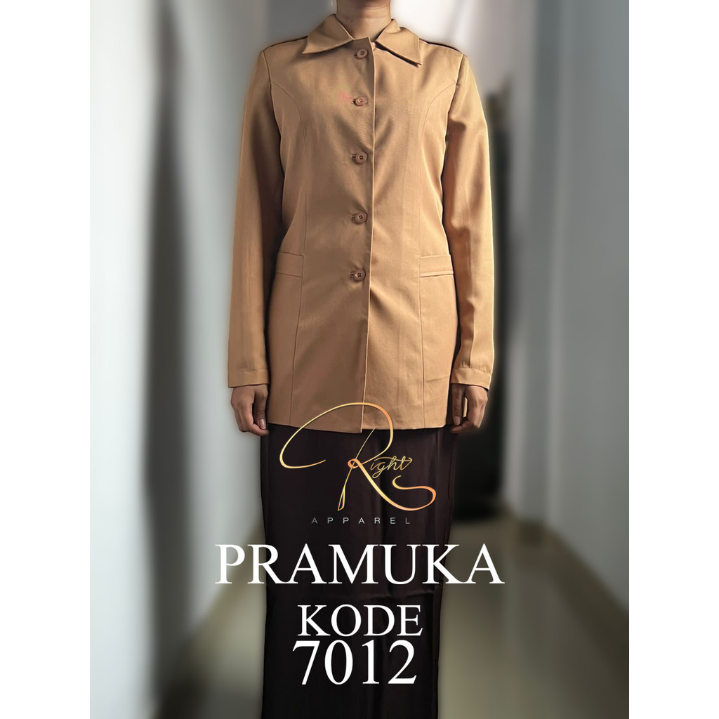 Seragam PNS ID - Blazer Seragam Pramuka Wanita Lengan Panjang Kerah Kemeja ATASAN WARNA PRAMUKA / KH