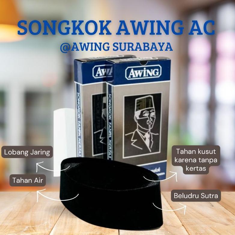 ter-98 Songkok Awing AC Tinggi 8,9,10,11,12 Original Produk Beludru Halus Kopyah Awing | Peci Awing 