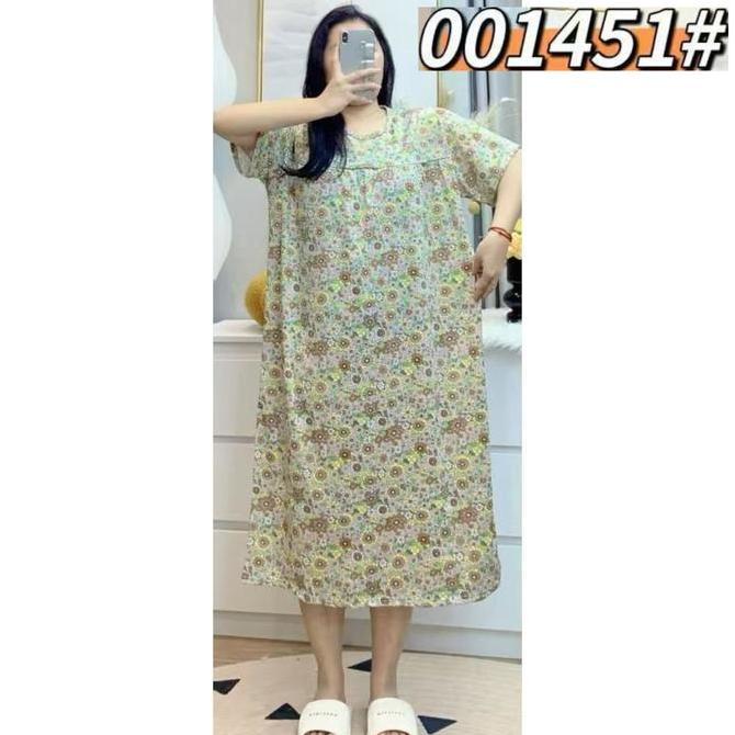 Daster Spandex Super Jumbo Murah Adem Motif Bunga Dress Tidur Wanita Bumil Import Oversize Dewasa Ju