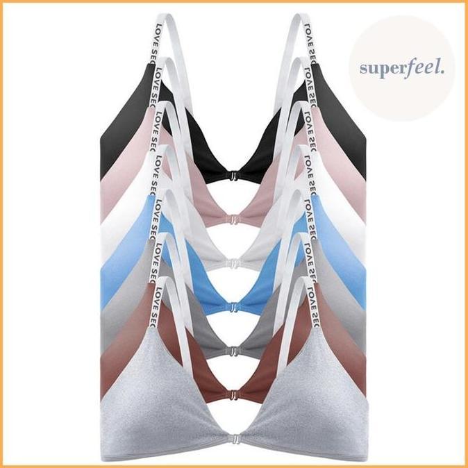 AI2 >> FRONT OPEN BRA TANPA KAWAT KATUN BH KANCING DEPAN BEHA PEREMPUAN WANITA 250