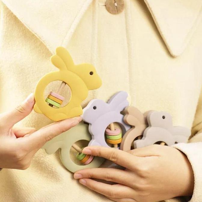 George Baby Silicon Teether Rattle Rabbit