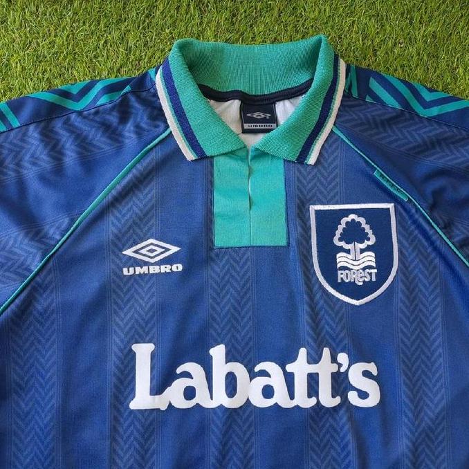 Jersey Retro Nottingham Forrest 1993/95 Away Size Lengkap S-7XL Blokecore Vintage Classic BS