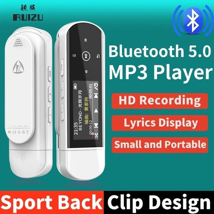 NEW Original RUIZU X69 2 in 1 32Gb Bluetooth 5 Sport MP3 Player Flashdisk DAP TF FM Pedometer up to 