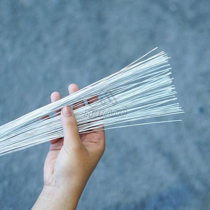 Flowpick- [1 Pack 100 Pcs] Stick Bunga Kawat Tangkai Bunga Ranting Bunga StickBuketBunga Besi Bunga 