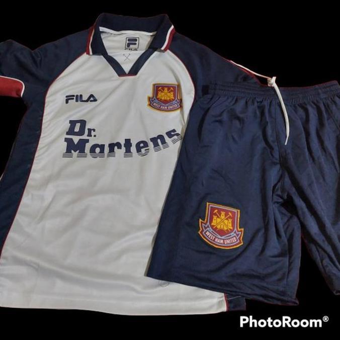Pootbol- Jersey Retro West Ham Away 1999 Dr Martens