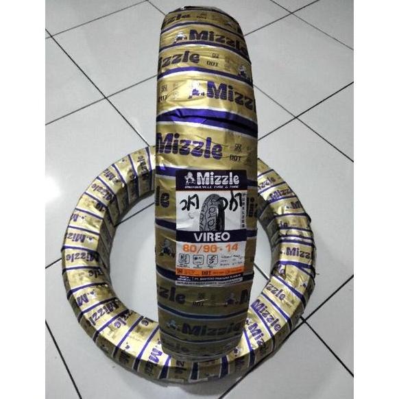 Terlaris Sepaket Ban Luar Tubles Ring 14 Depan 80/90/14 Belakang 90/90/14 Mizzle Motor Vario 110 Var