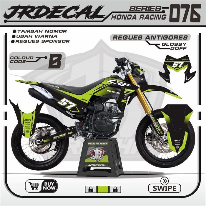(Bisa Cod) Decal Stiker Crf Hitam Keren Terbaru - Stiker Crf Supermoto - Decal Crf 150L Supermoto Hi