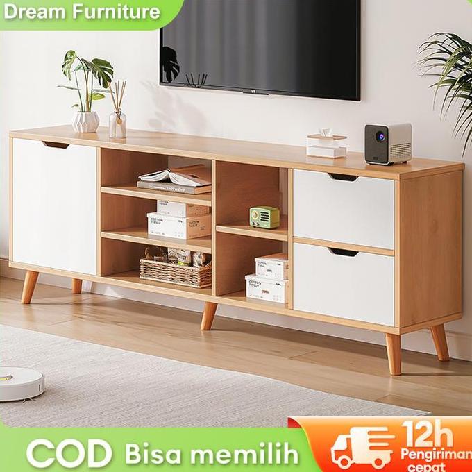 TERLARIS - DF-2- Dream Tv Lemari Tv Rak Tv Meja Buffet Minimalis Modern Murah 140CM Buffet TV Kayu M