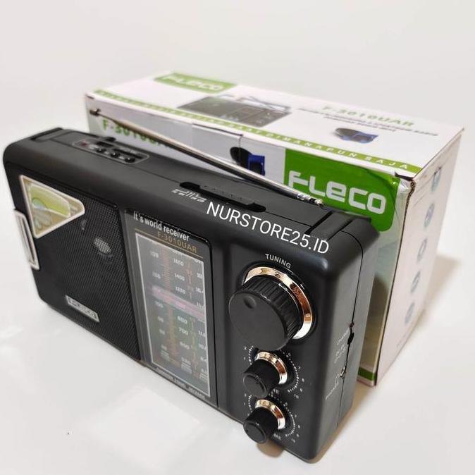 FLECO Radio Chas Cas Portable F-3010UAR 3010 USB Bluetooth FM AM SW Model Jadul Kuno Penerima 3 Spek