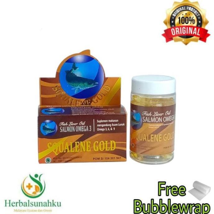 Tersedia Squalene Gold 100 Kapsul | Fish Liver Oil Salmon Omega 3 | Minyak Ikan Squalen Gold