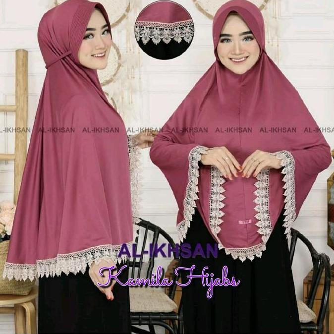 Xkxk- (Cod) Jumbo Hijab Instan Al-Ikhsan Jilbab Syar'I Renda Prada Hijab Tali Renda Bawah Murce Cant