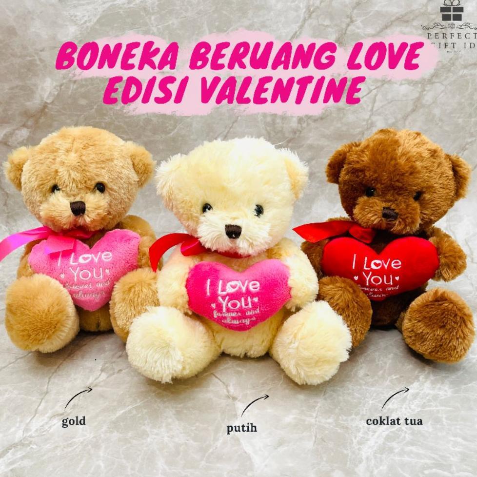 Boneka Beruang Hati / Boneka Beruang Valentine / Boneka Beruang Love
