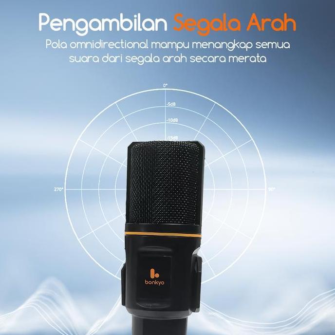 ferdyshp991 - bonkyo mikrofon kondenser m1neo 5v stand mic kualitas suara ekstrim respon frekuensi 2