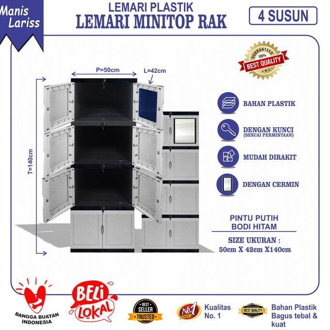 TERLARIS - LARIS MANISS Lemari Plastik 4 Tingkat / Lemari Pakaian 4 Tingkat Plastik / Lemari Plastik