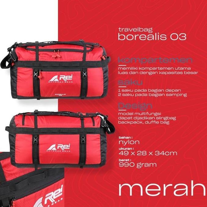 Tas Travel Bag / Tas Lipat Borealis 03 Arei Outdoorgear (TERBAIK) (TERBARU) (TERMURAH)