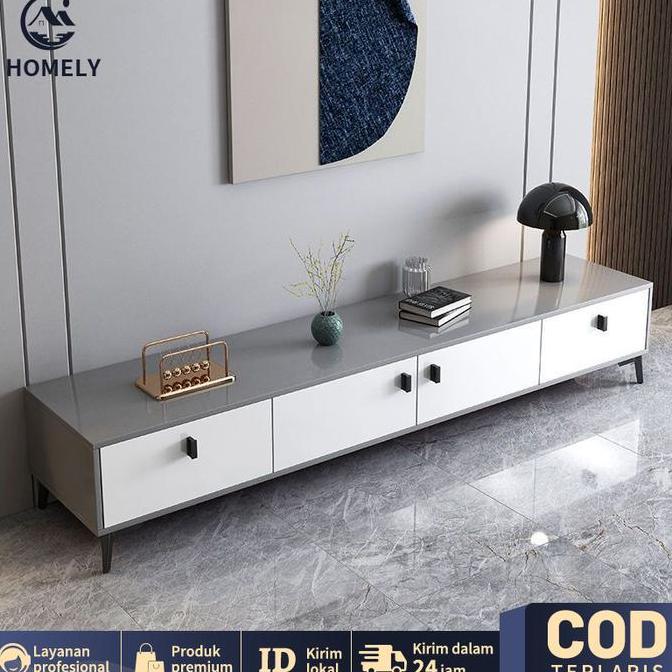 BEBAS ONGKIR - HOMELY Lemari TV Model Terbaru 100CM/ Rak TV/ Meja TV /Lemari penyimpanan/Meja TV Min