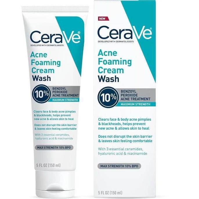 Cerave Acne Foaming Cream Wash 10%  Face Cleanser 150Ml