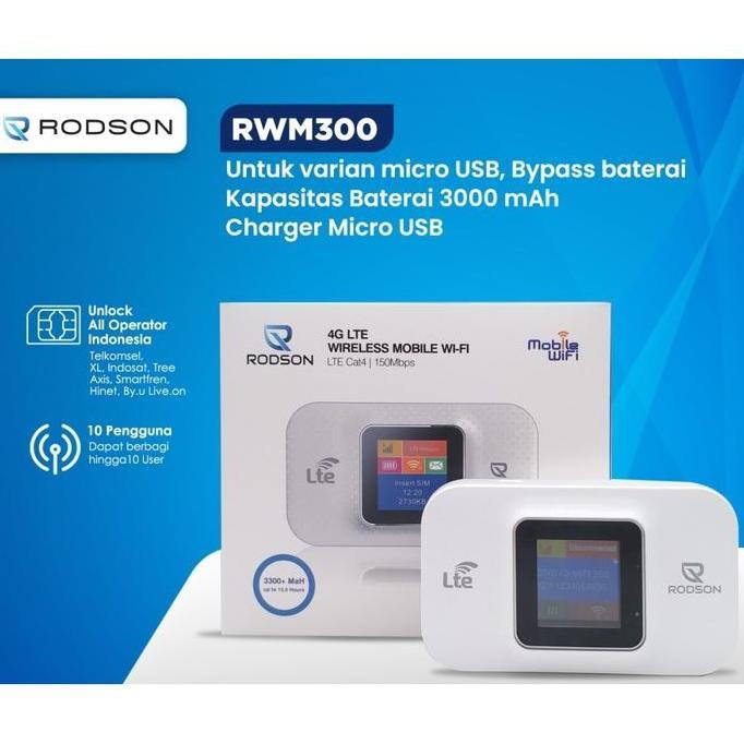Modem Mifi RODSON RWM300 Router Wifi 4G LTE Mobile Wifi Hotspot Unlock Gsm