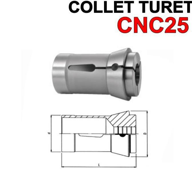 LOPHEZONE Collet Turet CNC25 Collet Chuck Mesin Turet CNC 25