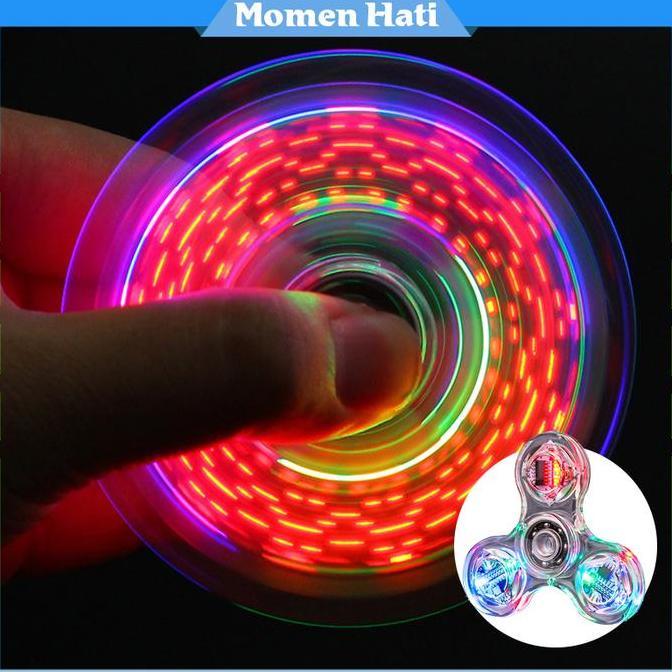 SIMATEKNO Mainan Spiner With Lampu Led Warna / Mainan Anak Seru / Fidget Spinner Metal
