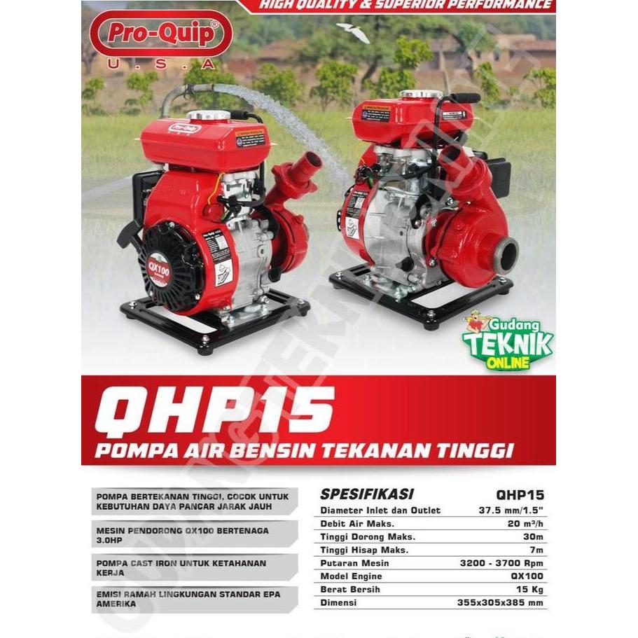 KEZHINES Pompa Air Water Pump 1.5" PROQUIP QHP15 HIGH PRESSURE / Mesin Waterpump Alkon Pompa Sedot A
