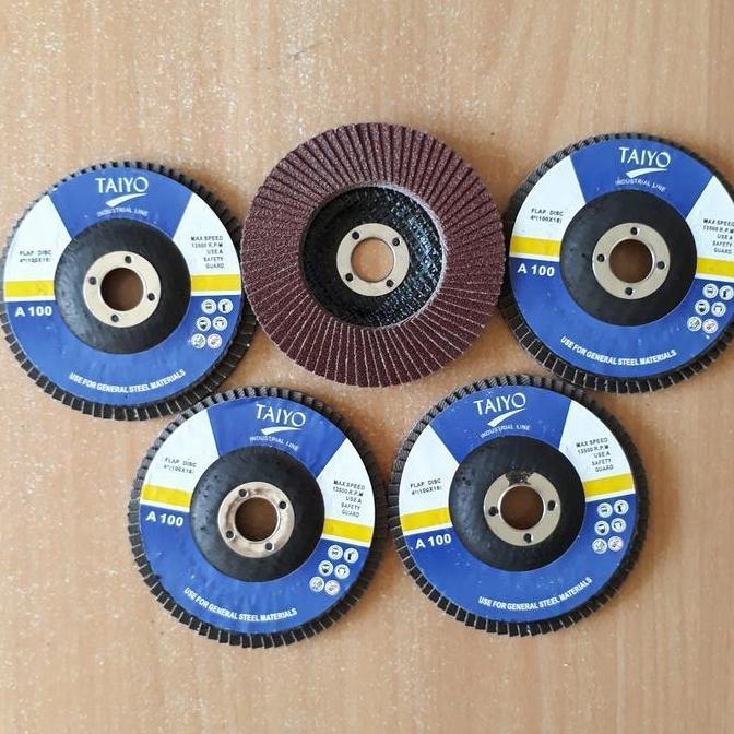 PANGRANGO Flap Disc 4 Inch Taiyo A60 / Mata Amplas Susun Gerinda 4" Taiyo