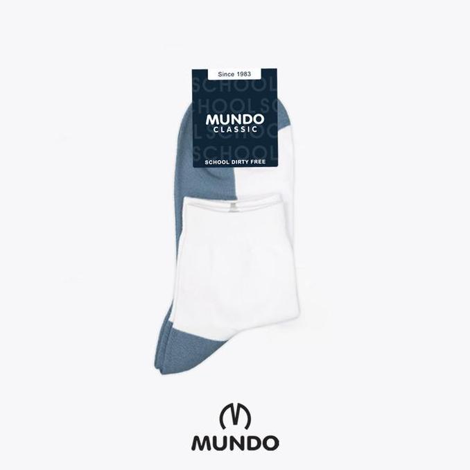 MUNDO School Sock SD SMP SMA Ankle - Kaos Kaki Anak Sekolah Pendek Telapak Warna