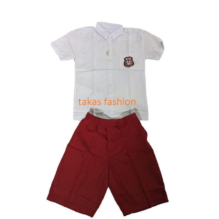seragam SD setelan / seragam sekolah baju putih rok celana merah SD