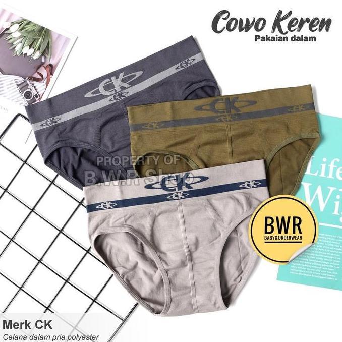 Panipani_pal - [ 3 pcs ] CD CK Coker Polyester / Celana Dalam Pria Pakaian Dalam Cowo - Bwr Mart Gro