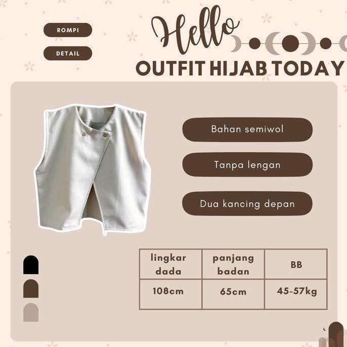 One Set Outfit Remaja 3 in 1 ( Vest Rompi - Inner Dress - Bella Square ) Setelan Wanita - LS107 Baju