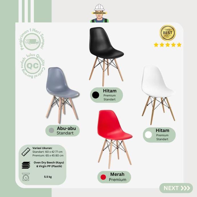 TERMURAH - Kursi Cafe/Kursi Milenial/Eames Chair/Kursi Eames Aesthetic