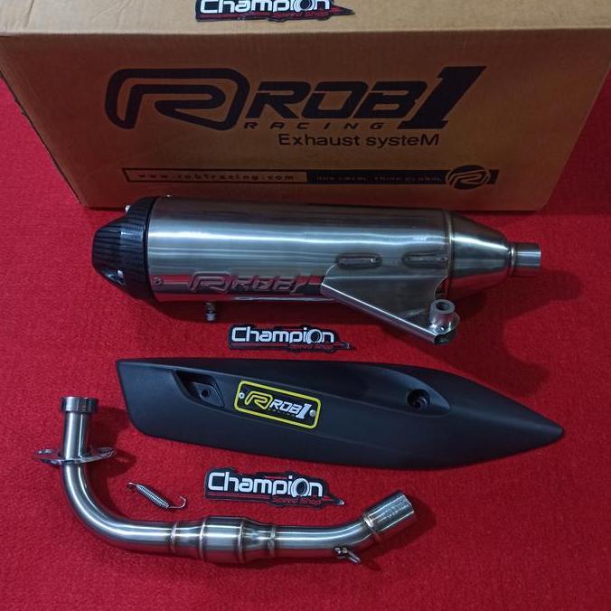 Knalpot Standar Racing Stainless Cup V ROB1 Mio Sporty Mio Smile