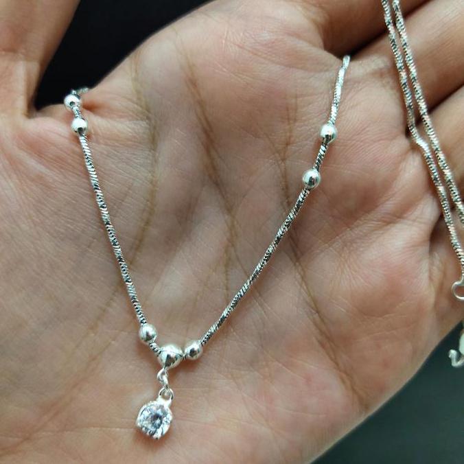 Kalung itali bandul lapis perak