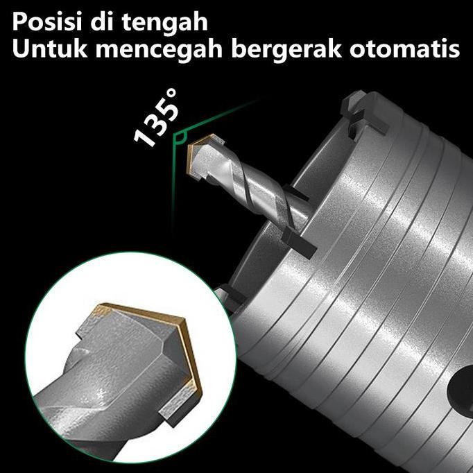 Kokok- Isku Hole Saw Hollow Core Saw Mata Bor Hole Saw Lubang Tembok Beton Pelubang Beton 30-90Cm
