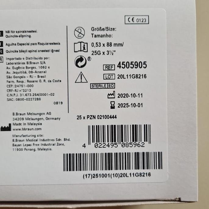 Kokok- Spinocan 25 Bbraun / Spinocan 25G Bbraun / Spinal Needle Bbraun