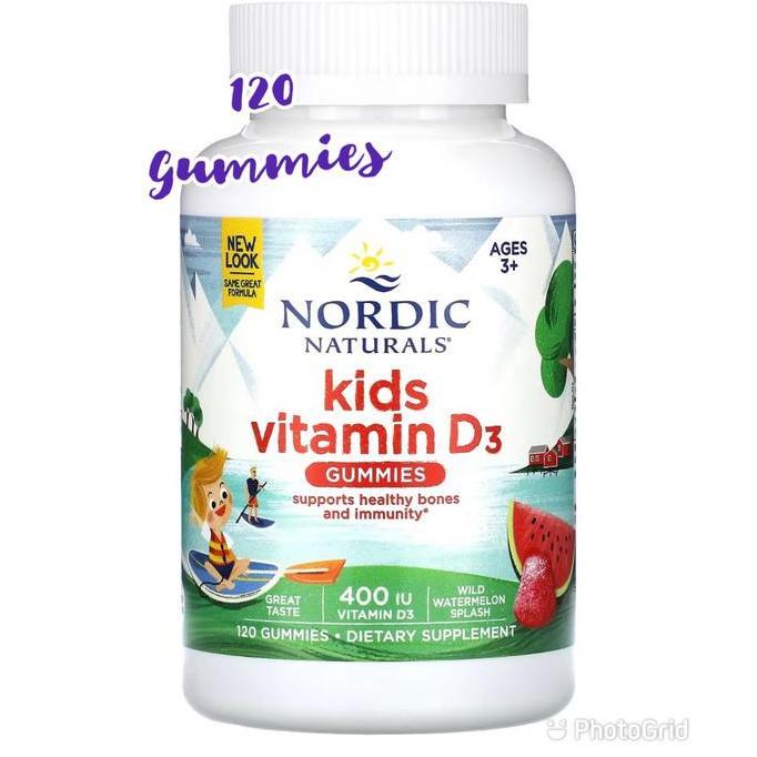Nordic Naturals Kids Vitamin D3 Gummies 400 IU Ages 3+, 120 Gummies
