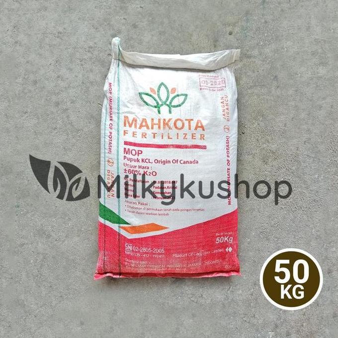 TERMURAH - PUPUK MAHKOTA KCL MOP 50 KG KEMASAN PABRIK VIA CARGO