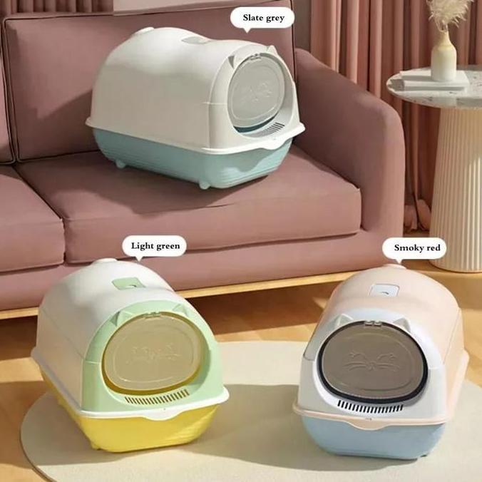 CAT LITTER BOX TOILET / BAK PASIR KUCING BESAR TERTUTUP PINTU OTOMATIS