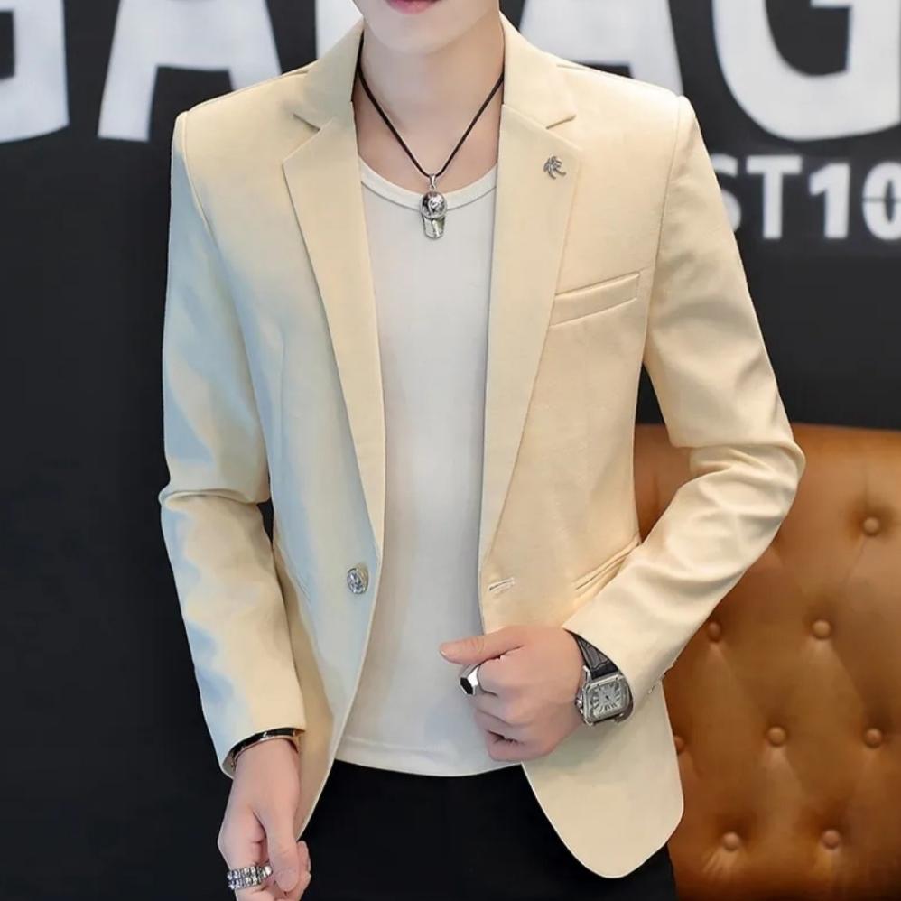 BIG SALE Jas Blazer Korea size L XL Bahan Katun Drill size ada kantong jas kantor blazer pria jas ko