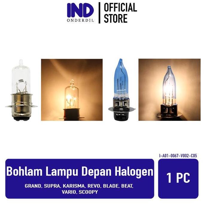 Promo Lampu-Bohlam-Headlight Depan Halogen T19 12V-35W Lampu Kuning Motor Cod
