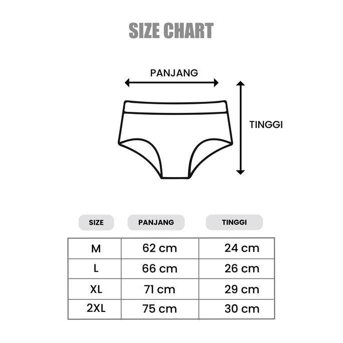 Wokpu- Tally Celana Dalam Wanita - Cd 3088 - Katun Bamboo High Waist Motif Cewek Pendek