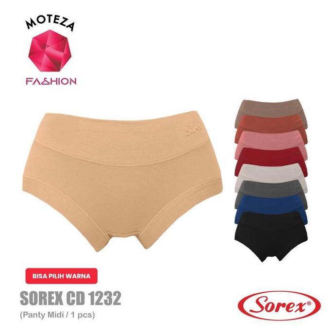 Wokpu- Sorex Celana Dalam Wanita - Cd 1232 - Midi Panty - Stretch Soft & Comfort - M - Xxl Basic Kat